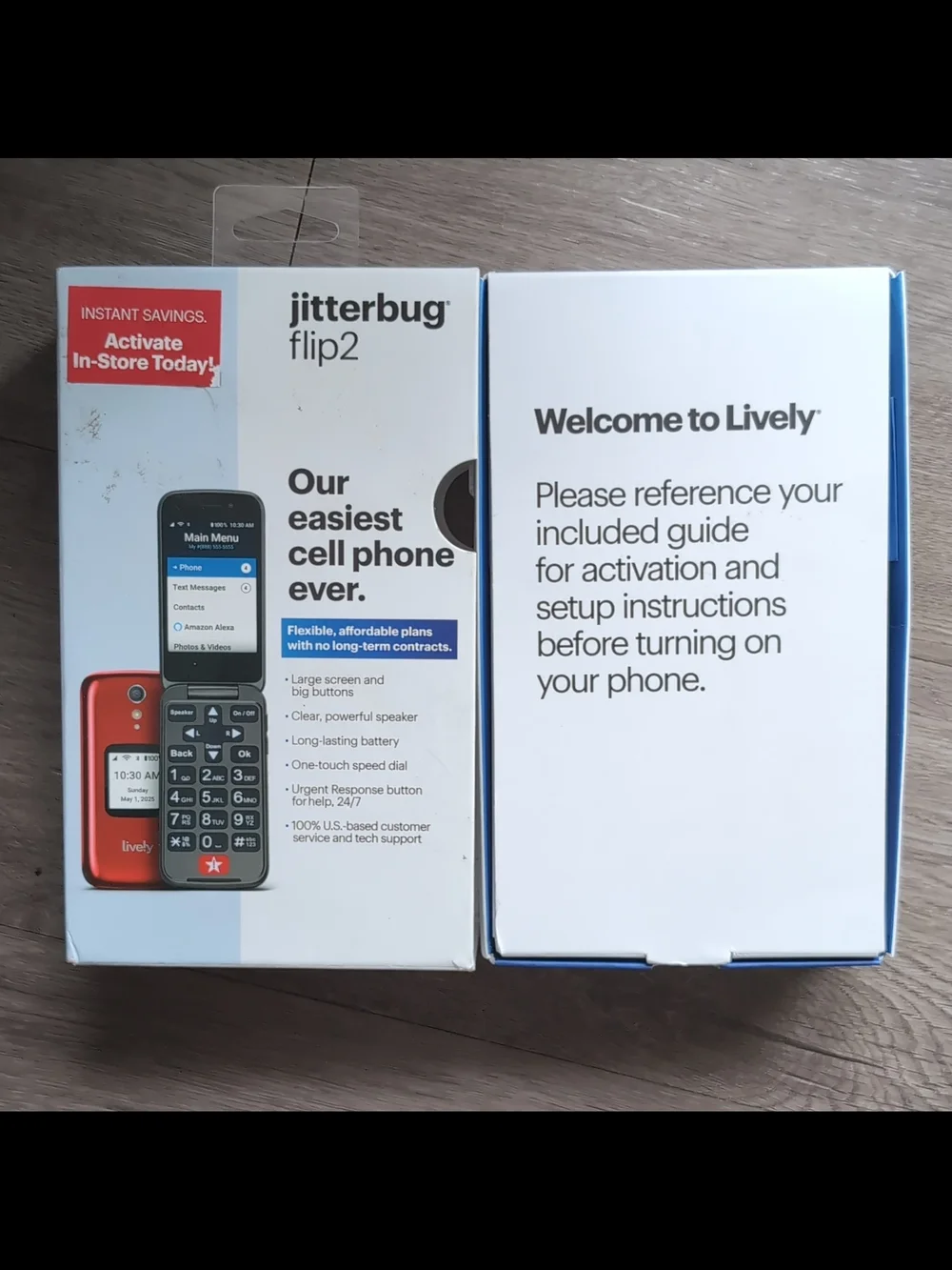 flip2 Red Senior-Friendly Cell Phone - Large Buttons & Simple Menu